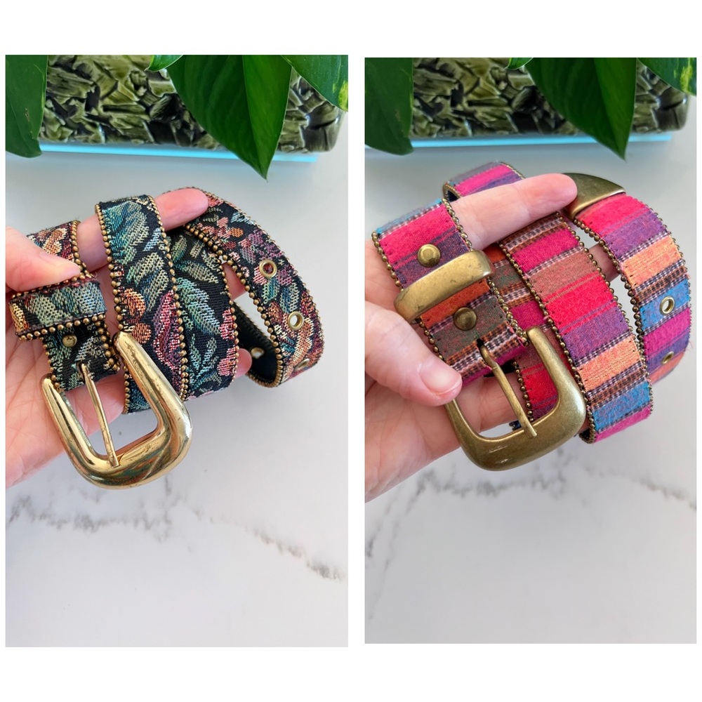 Set of 2 vintage belts, colorful and fun, vintage 80’s